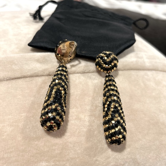 Vintage Bellini Gold/Black Runway Glitz Crystal Teardrop - New Designer - Picture 11 of 16